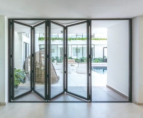 Slimline Sliding Patio Doors Great Yarmouth | Aluminium Doors Norfolk Balcony Glass Door, Balcony Exterior, Exterior House Doors, Accordion Door, Metal Doors Exterior, Glass Wall Systems, Accordion Doors, Sliding Folding Doors, Doors Modern