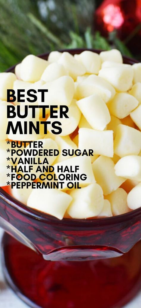 Old Fashioned Peppermint Candy, Old Fashioned Holiday Butter Mints, Homemade Butter Mints Recipes, Butter Mints Easy, Christmas Butter Mints Recipe, How To Make Butter Mints, Butter Mint Recipe, Holiday Butter Mints, After Dinner Mints Recipe