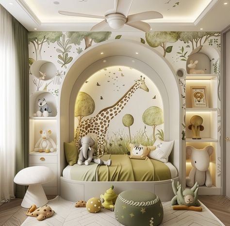 Baby Nursery Decor Ideas, Functional Nursery, Jungle Themed Bedroom, Nursery Decor Ideas, Cozy Baby Room, Cozy Textiles, Crib Design, Cool Kids Bedrooms, Kids Room Interior Design