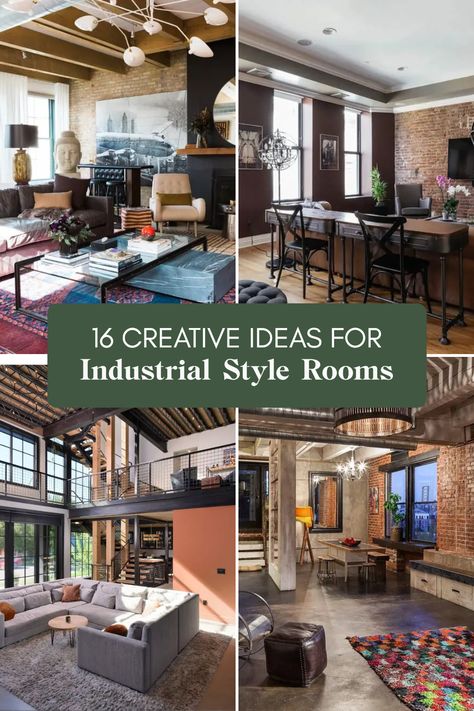 Looking to create a stunning industrial-style room? Check out these 16 essential design elements to get you started! From exposed brick walls and metal accents to rustic wooden furniture and vintage light fixtures, you can achieve that perfect raw vibe and edgy appeal. Blend functionality with open space and cool color palettes to create a unique atmosphere. Whether you're redesigning a basement or transforming a living room, these tips will help you nail the industrial look and make your room both stylish and functional. Get inspired today! Cool Color Palettes, Rustic Wooden Furniture, Industrial Style Home, Cool Color Palette, Creative Interior, Creative Interior Design, Cage Light, Vintage Light Fixtures, Exposed Brick Walls