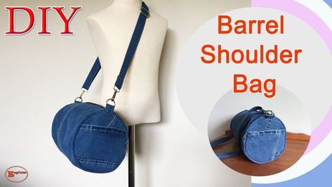 DUFFLE BAG DIY |BARREL BAG TUTORIAL | JEANS BAG FROM OLD JEANS/JEANS BAG SEWING/BAG SEWING TUTORIAL #sewingpatternsbagjeans #jeansbagsideassewingpatterns #diyjeantotebagsewingpatterns Barrel Bag Pattern Free, Barrel Bag Pattern, Diy Duffle Bag, Diy Barrel, Diy Jeans Bag Tutorial, Jeans Bag Diy, Diy Jean Bag, Old Jeans Recycle, Jeans Recycle