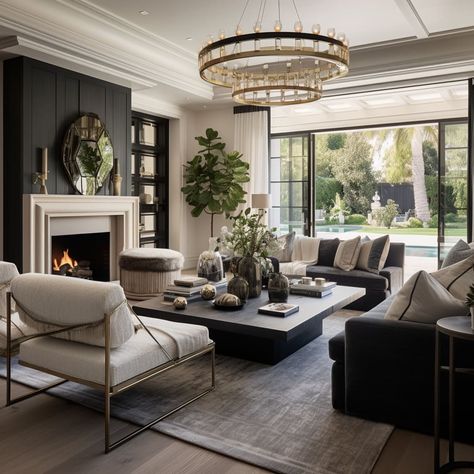 2 Conversation Areas In Living Room, Chic New York Apartment, Hollywood Glam Living Room Luxury, Casual Elegant Living Room, Transitional Interior Design Style Living Room, Montana Fireplace, American Classic Living Room, Square Living Room Layout, American Living Room Design