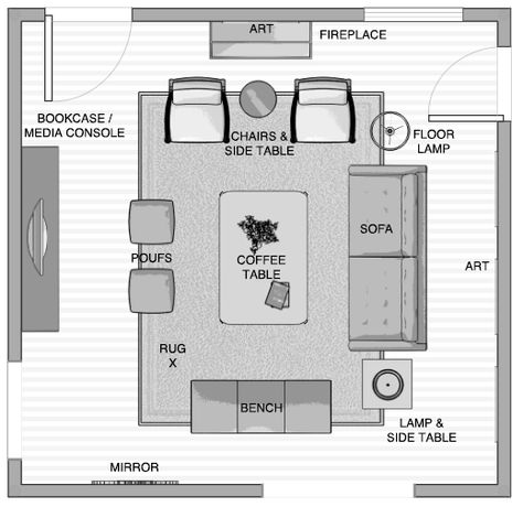 Lounge Room Set Up Layout, Living Room Layout For Maximum Seating, Long Narrow Living Room With Dining Area, Love Seat Living Room Layout, Mixed Living Room Furniture Sofas, Big Room Furniture Layout, Big Living Room Furniture Arrangement, Furniture Arranging Living Room Layout, Living Room Designs Dimensions