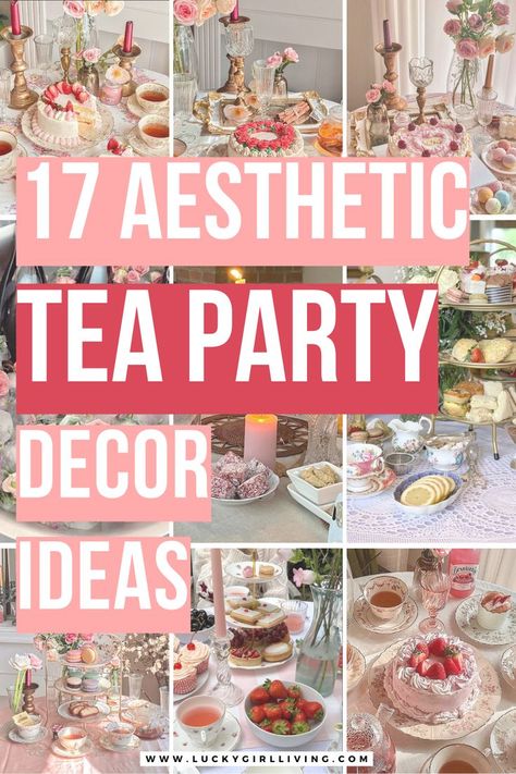 Bring back the tea party! What's better than gathering your friends for an afternoon of snacks, cake, and tea? It never should’ve gone out of style and we’ve found a few easy and aesthetic tea party ideas to inspire you to have some tea parties this year! English Tea Party Ideas Table Settings, Yea Party Tablescape, Teenage Tea Party Ideas, Hosting A Tea Party Ideas, Tea Party Must Haves, Cheap Tea Party Ideas, How To Host A Tea Party For Adults, Themed Tea Party Ideas, Summer Tea Party Ideas