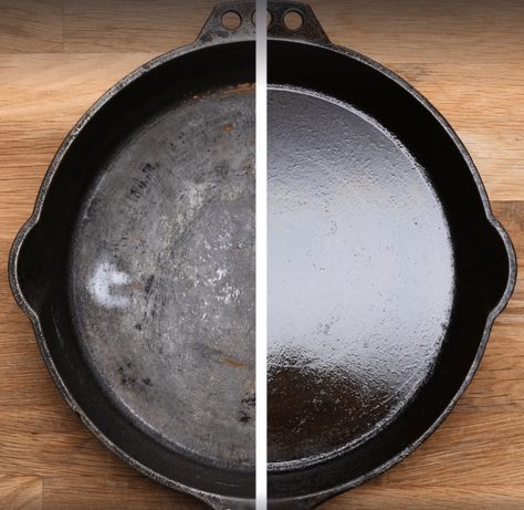 Cleaning Cast Iron Pans, Cleaning Cast Iron Skillet, Diy Homesteading, Season Cast Iron Skillet, Cast Iron Skillet Cooking, Cast Iron Care, Cast Iron Cleaning, Iron Skillet Recipes, Seasoning Cast Iron