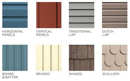 Siding options Vinyl Siding Styles, Vinyl Siding Installation, Vinyl Siding Colors, Exterior Siding Options, Exterior Siding Colors, Siding Styles, Siding Installation, Exterior House Siding, Types Of Siding