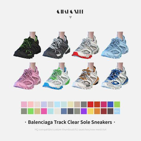 Charonlee: 【Balenciaga Track Clear Sole Sneakers】 Sims 4 Cc Running Shoes, The Sims 4 Sneakers Cc, Sims Cc Sneakers, Balenciaga Sims 4 Cc, Sims 4 Cc Balenciaga, Sims 4 Balenciaga, Sims 4 Shoes Cc Sneakers, Sims 4 Sneakers Cc, Sims 4 Cc Urban