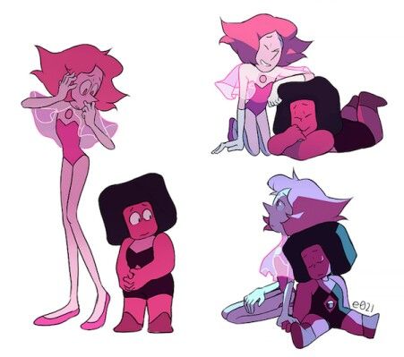 Steven Universe rhodonite pearl and Ruby. I like this cuz they don't seem like they are in a romantic relationship and more of a platonic one. Steven Universe Rodhonite, Pearl Ideas, Su Pearl, Steven Universe Tumblr, Cristal Gems, Steven Universe Pictures, Steven Uni, Steven Universe Oc, Steven Universe Drawing