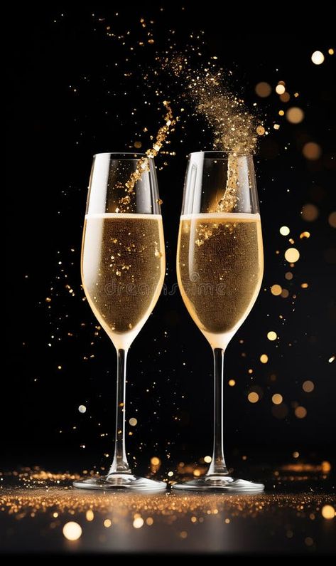 Glasses of champagne on dark background with bokeh effect and copy space stock photography Champagne Photography, Champagne Aesthetic, Crystal Background, Photography Space, Christmas Turkey, Art Inspiration Ideas, Bokeh Effect, Bokeh Background, Champagne Glasses