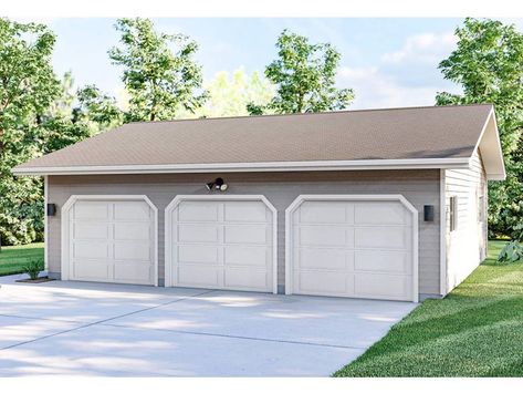 050G-0139: 3-Car Garage with Boat Storage Design Kanopi, 3 Garage Doors, Three Car Garage Plans, Slider Windows, Car Garage Door, 3 Car Garage Plans, Garage Plans With Loft, Garage Designs, Barn Plan