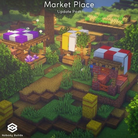 Minecraft Festival Ideas, Minecraft Marketplace Ideas, Minecraft Camping Site, Cute Minecraft Shops, Minecraft Shops Ideas, Minecraft Fireworks, Minecraft Tent, Minecraft Outdoor Ideas, Minecraft Bakery