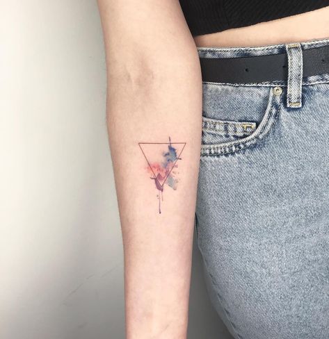 fatih odabas on Instagram: “#watercolor #watercolor #geometric” Geometric Watercolor Tattoo, Goddess Tattoo, Minimalist Watercolor, Fine Line Tattoos, Line Tattoos, Minimalist Tattoo, Piercing Tattoo, Line Design, Design Reference