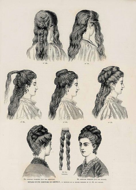 Victorian Hair style 1700s Hairstyles, 1870s Hairstyles, 19th Century Hairstyles, 1800s Hairstyles, 1800s Women, Chignon Simple, Historical Hairstyles, Edwardian Hairstyles, Vintage Hairstyles Tutorial