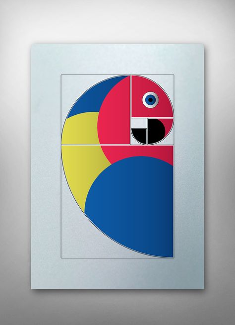 Parrot - Golden Ratio on Behance Golden Ratio Painting, Fibonacci Art Drawing Golden Ratio, The Golden Ratio Art, Elements Of Design Shape Drawings, Golden Ratio Pattern, Golden Ratio Drawing, Golden Ratio Design, Fibonacci Spiral Art, Elements Of Design Shape