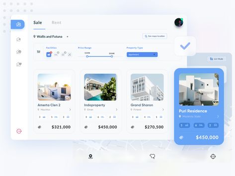 Property Listings - Web App - by Jajang Irawan for Crafter Digital on Dribbble Web Design Inspiration Creative, Ux Design Principles, Model Website, Real Estate Website Design, Web Design Websites, E-commerce App, Stadium Design, App Interface Design, Real Estates Design