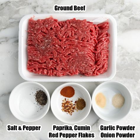 Homemade ground beef seasoning is the secret to making your package of ground beef taste better. A blend of simple spices makes this all purpose ground beef seasoning great for burgers, tacos, meatballs, and more. Seasoning For Burgers Ground Beef, How To Season Ground Beef, Homemade Ground Beef, Beef Seasoning, Meatball Seasoning, Ground Beef Seasoning, Sausage Seasoning, Meat Seasoning, Food Diy