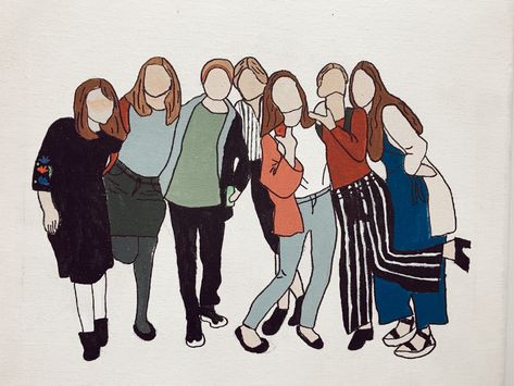 Outline Paintings Of People, Painting People Without Faces, Paint Trends, Friend Painting, Birthday Presents For Mom, Cafe Art, Diy Things, Painting People, My People