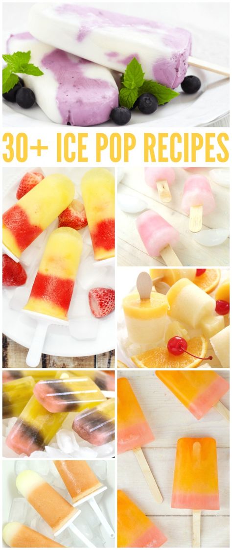 We love making and eating homemade ice pops in my house. My kids can't get enough of this classic summer treat which is why I love making my own ice pops with fresh fruit and juice. Check out these 30+ ice pop recipes for inspiration! Gourmet Ice Cream Recipes, Kids Popsicles, Homemade Ice Pops Recipes, Popcicles Recipes, Healthy Ice Pops, Alcoholic Popsicles, Homemade Ice Pops, Ice Pop Recipes, Peppermint Crisp