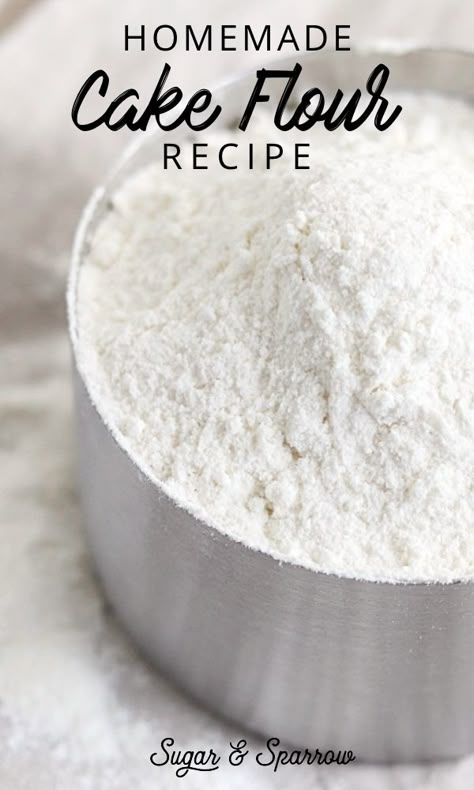 What Is Cake Flour, Homemade Cake Flour, Cake Flour Recipe, Cake Flour Substitute, Inside Cake, Flour Substitute, Cake Liner, Dry Mixes, Baking Substitutes