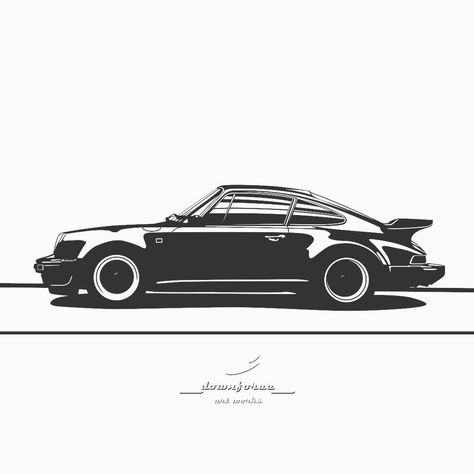 Porche Drawings, Car Line Drawing, Porsche Illustration, Porsche Drawing, Sketch Christmas, Linoleum Printmaking, Porsche 930 Turbo, 930 Turbo, Bmw Art