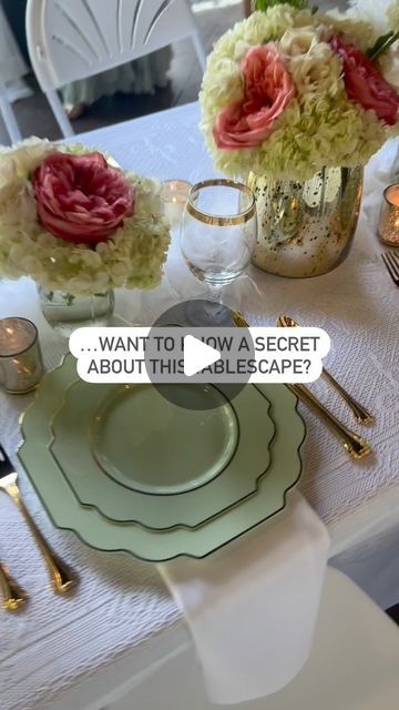 Jackie Dean | Product Stylist on Instagram: "I truly believe that everyone can live beautifully on a budget and this dreamy mint garden party tablescape I created yesterday is no exception!

For this table, I used DIY florals from @traderjoes and these AMAZING disposable plastic plates from @tableclothsfactory (note that these are sooo durable you could also wash them and reuse them!) 

The dinner plates were only $5.99/10 pack and the salad $3.99/10! - when we focus on the right details, it just goes to show you that the cost does not matter! 💫🌸

#diy #tablescape #tabledecor #tablestyling #tablestylist #diyparty #partystyling #dinnerparty #dinnerpartyideas #gardenparty" Mint Garden, Disposable Plastic Plates, Party Tablescapes, Live Beautifully, Plastic Tables, Disposable Plates, The Dinner, Wedding Table Settings, Plastic Plates