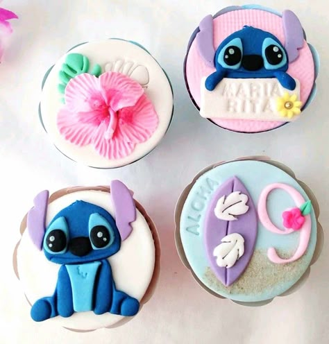 Lilo And Stitch Cupcakes, Stitch Cupcakes, Lilo And Stitch Cake, Cartoon Cupcakes, Stitch Party, Stitch Cake, Stitch Birthday, Lilo And Stitch Quotes, Pop Stitch