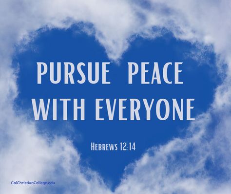 Pursue peace with everyone. Hebrews 12:14 Pursue Peace, Peace Scripture, Hebrews 12, Do Unto Others, Our Daily Bread, Daily Bread, Words Of Encouragement, Bible Journaling, Bible