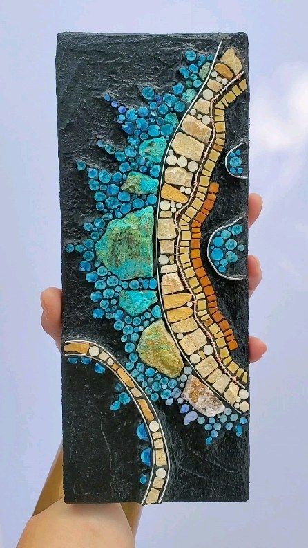 LINDSEY PACKINGHAM MOSAICS | One day I'll visit Iceland; in the meantime, I'll dream of wandering the Land of Fire and Ice through designs such as this, "Tundra 2" 🏔.… | Instagram Abstract Mosaic Art Design, Mosaic Artwork Ideas, Abstract Mosaic Art, Firefly Art, Mosaic Art Diy, Mixed Media Mosaic, Mosaic Rocks, Modern Mosaics, Mosaic Pictures