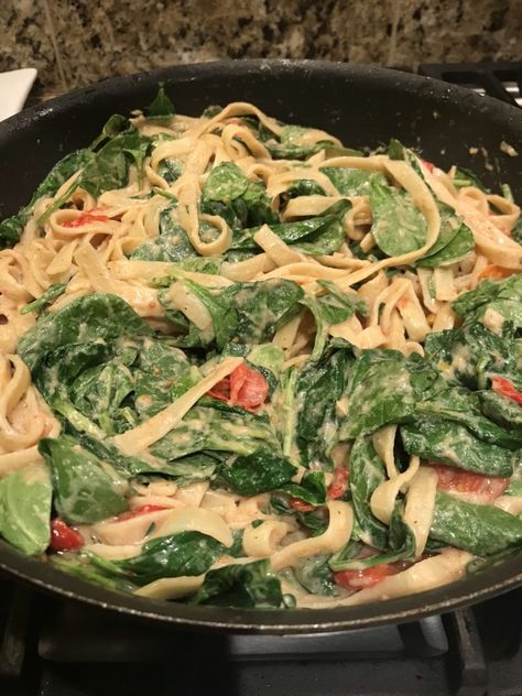 Creamy Steak Fettuccine – Flora's Kitchen Creamy Steak Fettuccine Recipe, Steak Fettucini Alfredo, Steak Fettuccine Alfredo, Creamy Steak Fettuccine, Steak Fettuccine, Creamy Steak, Spinach Fettuccine, Spinach Pasta Recipes, Fettuccine Recipes