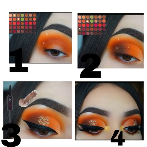 Morphe Makeup Looks, Morphe 3503 Palette Looks, Sunset Makeup Looks Step By Step, Orange Eyeshadow Looks Step By Step, Morphe Pallete, Eyeshadow Pictorial, Dry Skin Makeup, Angel Makeup, Makeup Morphe