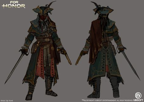 ArtStation - For Honor- Pirate Premium Skin, Lily Vonk Dnd Pirate Art, Encouraging Art, Epic Characters, Pirate Art, For Honor, The Pirate, Concept Art Character, Fantasy Armor, Armor Concept