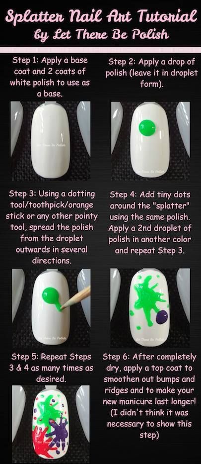 60 Easy Nail Art Tutorials Step By Step Splatter Nail Art, Do It Yourself Nails, Nailart Tutorial, Nail Diamond, Splatter Nails, Unghie Nail Art, Nail Designs Tutorial, Nagel Tips, Nails Polish