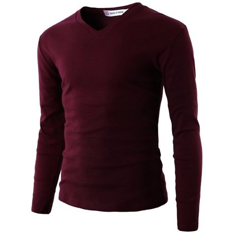 Red Longsleeves Outfit Men, Red Longsleeves Outfit, Longsleeves Outfit Men, Longsleeves Outfit, Mens Long Sleeve Shirts, Gentlemen Wear, Plain Sweaters, Full Sleeve Tshirt, V Neck T Shirts