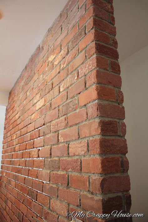 Turn a Plain Wall Into a Brick Wall! Brick Wall Apartment, Brick Veneer Panels, Fake Brick Wall, Brick Wall Bedroom, Diy Faux Brick Wall, Brick Wall Ideas, Diy Brick Wall, Faux Brick Backsplash, Fake Brick