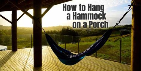 When it comes to setting up a hammock on your deck or patio, you have few different options. However, this is the easiest way that I’ve found to hang a hammock on a porch. Hammocks On Porch, Porch Hammock Ideas, Hammock On Porch, Hammock On Deck, Porch Hammock, Deck Hammock, Hang A Hammock, Bed Seat, Hammock Hooks