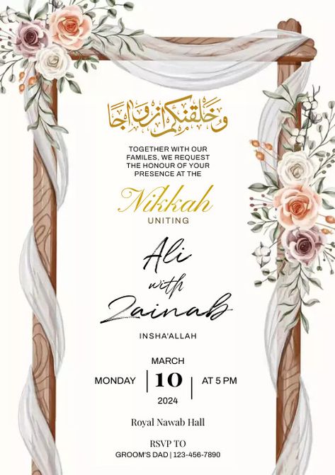 91,160+ Free Templates for 'Islam wedding invitation' Nikkah Invitation Cards Template, Simple Invitation Card Design, Islamic Wedding Invitations Template, Wedding Card Design Templates, Muslim Wedding Invitation Card Design, Islamic Wedding Invitations, Bdy Wishes, Islam Wedding, Blank Wedding Invitation Templates