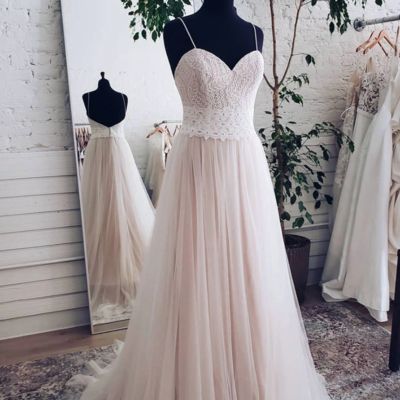 Wedding Dresses · BeautyLady · Online Store Powered by Storenvy Lace Top Wedding, Tulle Formal Dress, Wedding Dresses Near Me, Prom Dress Tulle, Lace Top Wedding Dress, Lace Long Prom Dress, Blush Pink Wedding Dress, Pink Wedding Dresses, Womens Prom Dresses