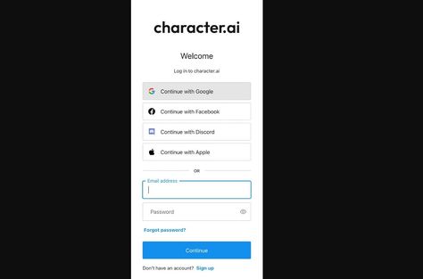 Okay, so you're trying to log into the Character AI app, but it's just not happening, right? App Login, Reset Button, Login Page, Social Media Channels, Just Giving, Shout Out, Get One, Log, Angel