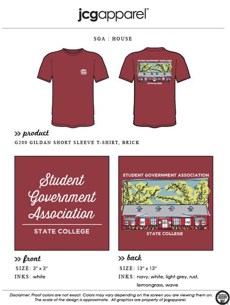 JCG Apparel : Custom Printed Apparel : Student Government Association T-Shirt #studentgovernmentassociation #sga #studentgovernment #house #college Shirt Designs For School Clubs, Student Government Shirts Design, Student Government Shirts, School Apparel, Alumni Events, Student Government, Event Shirts, Homecoming Ideas, Internal Affairs