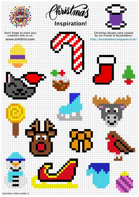 Our Christmas inspiration sheet, for seasonal creativity with Simbrix #christmas #gifts #crafts #designs #perlerbeads #perlerart #pixelart #simbrix Pixel Art Noel, Venom Deadpool, Pixel Art Animals, Hama Beads Christmas, Christmas Cross Stitch Patterns Free, Christmas Art For Kids, Christmas Ornament Template, Easy Pixel Art, Christmas Decorations For Kids