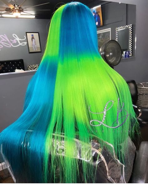 Blue And Green Lace Front Wig, Dark Brown Hair Dye, Rainbow Wig, Hat Jewelry, Creative Hair Color, Cute Hair Colors, Brown Hair Dye, Green Wig, Haircut Pictures