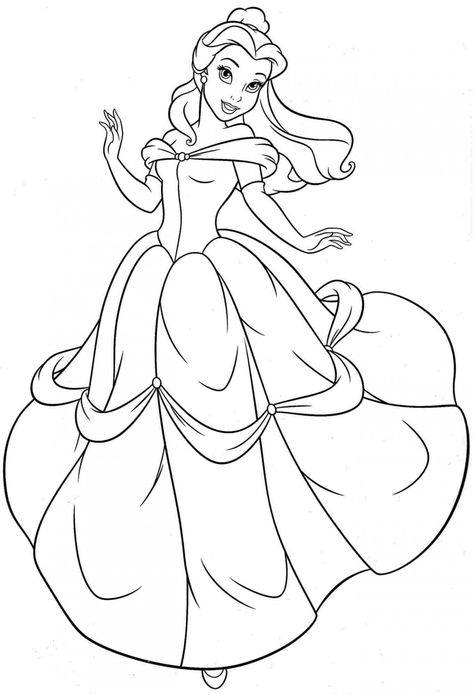 Belle Princess Coloring Pages Belle Drawing, Tinkerbell Coloring Pages, Princess Coloring Sheets, Series Journal, Belle Coloring Pages, Disney Princess Colors, Walt Disney Characters, Disney Princess Coloring Pages, Disney Belle