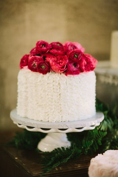 Red Ranunculus, Textured Wedding Cakes, Fuchsia Wedding, Creative Wedding Cakes, Tiered Wedding Cake, Occasion Cakes, Wedding Desserts, Cake Toppings, The Vault