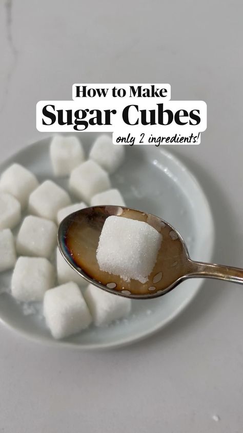 How To Make Sugar Cubes, Diy Sugar Cubes, Sugar Cubes Diy, Tea Party Food, Sugar Cubes, 2 Ingredients, Tea Recipes, Interesting Food Recipes, Granulated Sugar