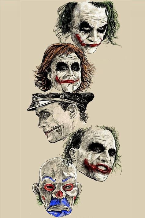 Joker Tattoos, Image Joker, Joker Drawings, Der Joker, Joker Heath, Joker Images, Joker Artwork, Heath Ledger Joker, Joker Pics