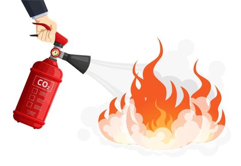 Extinguishes fire, red fire extinguisher flame protection. Flame protection, flame fighting concept illustration. Extinguish fire process Concept Illustration, Tree Saw, Heart Tree, Cityscape Photos, Logo Banners, Fire Extinguisher, Nature Backgrounds, Heart With Arrow, Red Fire