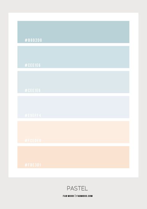 Light Colour Pallete, Soft Pastels Color Palette, Pastel Hex Codes Color Schemes, Pastel Palette Colour Schemes, Blue Pallete Pastel, Light Pastel Color Palette, Cape Cod Color Palette, Pastel Blue Colour Palette, Pastel Colours Palette