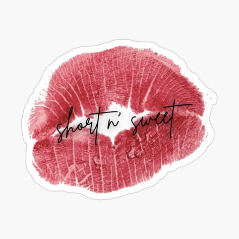 Get my art printed on awesome products. Support me at Redbubble #RBandME: https://www.redbubble.com/i/sticker/short-n-sweet-kiss-by-selfcaresbae/161891495.EJUG5?asc=u By Grace, Short And Sweet Aesthetic, Short And Sweet, Kiss Sticker, Sabrina Carpenter Kiss, Short N Sweet Aesthetic, Sticker Aesthetic, Short N Sweet, Cool Stickers Aesthetic