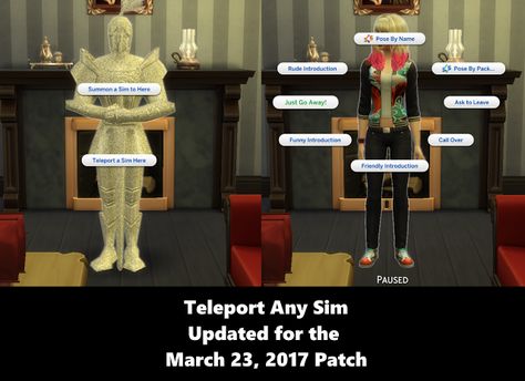 Sims 4 CC's - The Best: Update "Teleport Any Sim" by Andrew's Studio Sims 4 Poses, Sims 4 Couple Poses, Sims 4 Blog, Sims 4 Traits, Sims 4 Black Hair, Sims 4 Studio, Free Sims, Sims 4 Cc Folder, Studio Poses