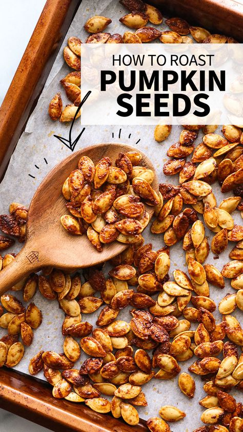 Best Roasted Pumpkin Seeds, Honey Roasted Pumpkin Seeds, Pumpkin Seed Roasting, Dehydrated Pumpkin Seeds, Bake Pumpkin Seeds Oven, Toasted Pumpkin Seeds Recipe, How To Bake Pumpkin Seeds, How To Cook Pumpkin Seeds, How To Make Pumpkin Seeds